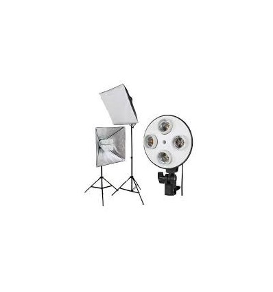 2 x SLH4 Komplette Start-Paket - video-Licht-m-Stativ-280 cm, lampehoved, softbox 8 x 125watt, Energiesparlampen 0 2 x SLH4 Komplette Start-Paket - video-Licht-m-Stativ-280 cm, lampehoved, softbox 8 x 125watt, Energiesparlampen 0